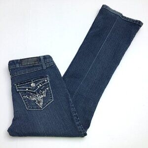 TwentyOne Black Women's Bootcut Jeans Low Rise Bling Back Pockets size 5/6